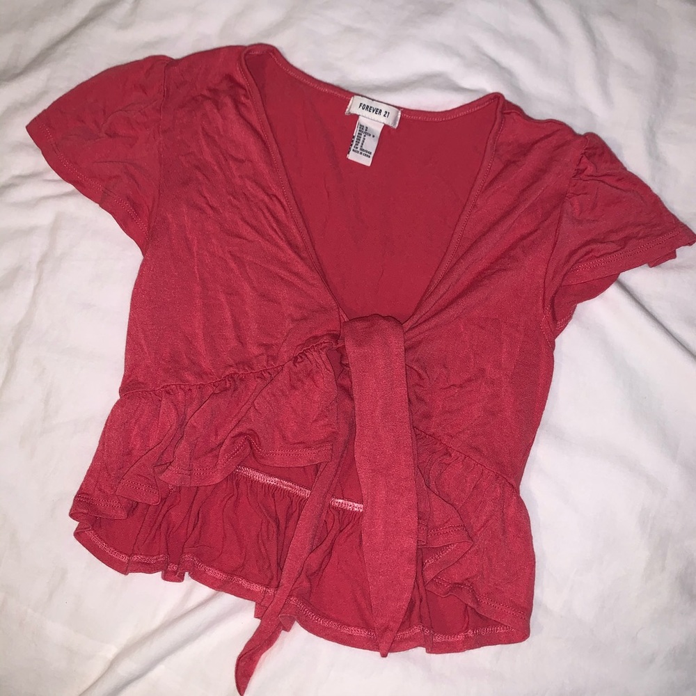 Forever21 Coral Crop Top Small